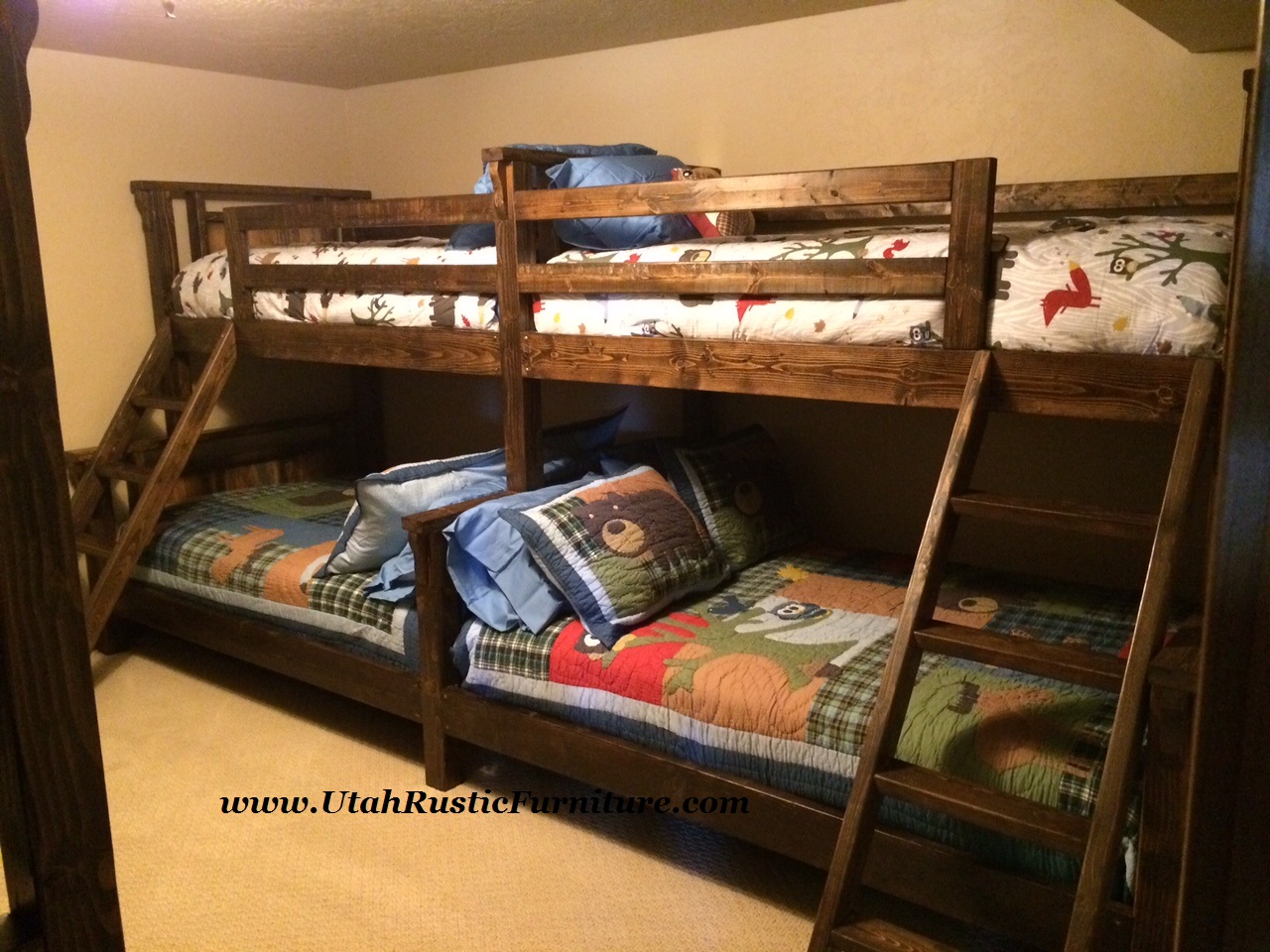 Bradley's Furniture Etc. Rustic Log and Barnwood Bunk Beds